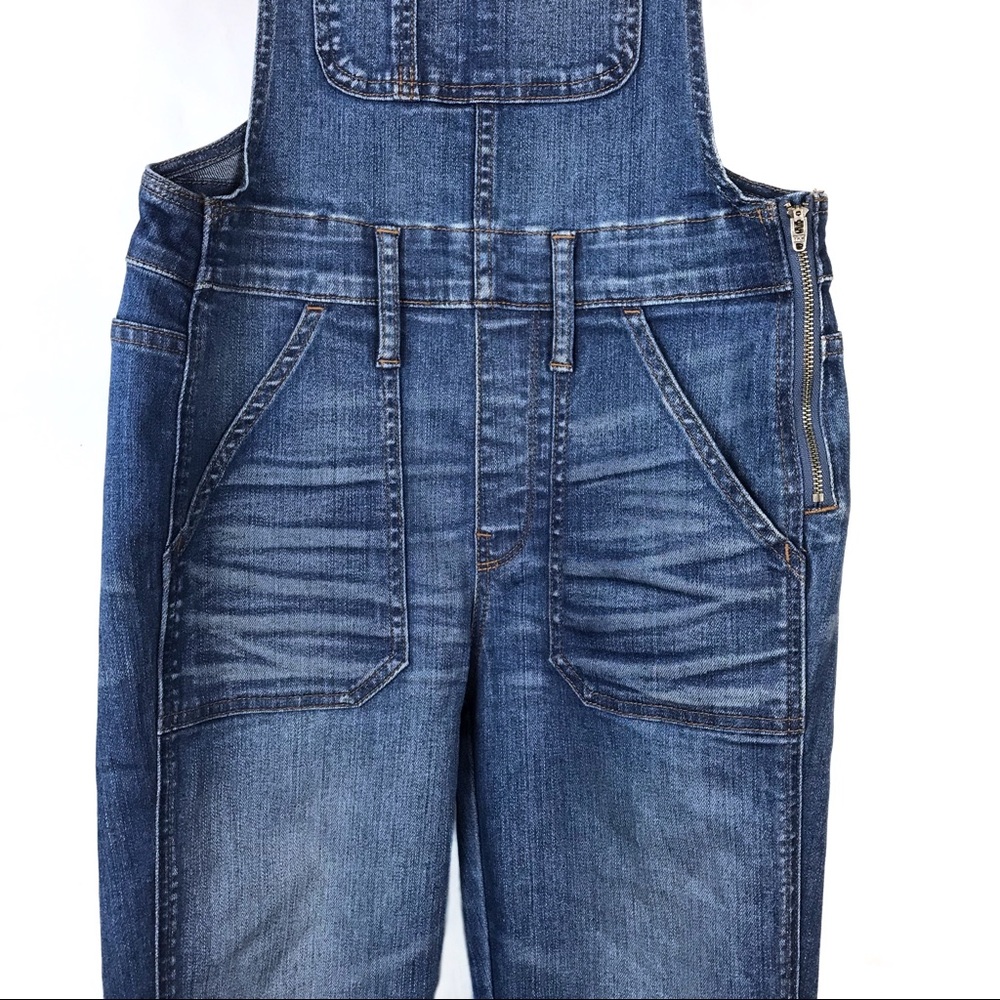 Madewell Kemp Wash Side Zip Skinny Overalls Small - Picture 6 of 14